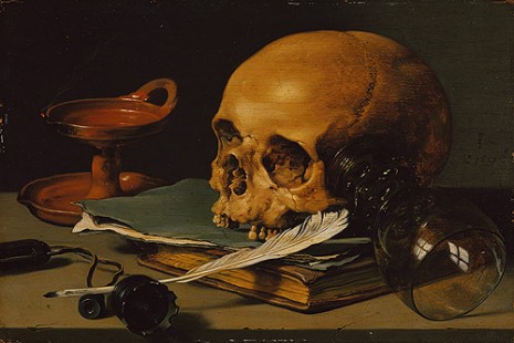 Pieter Claesz - Still Life with Skull and Writing Quill
