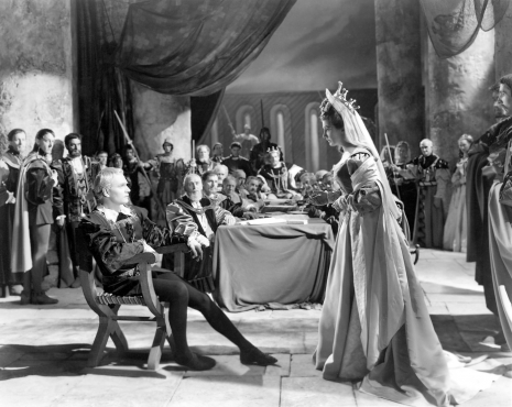 A scene still from the Academy Award®-winning film "Hamlet" features Laurence Olivier as Hamlet and Eileen Herlie as Gertrude, the Queen. Olivier won the Lead Actor Oscar® for his portrayal of the Prince of Denmark in the 1948 film. Restored by Nick & jane for Dr. Macro's High Quality Movie Scans Website: http:www.doctormacro.com. Enjoy!