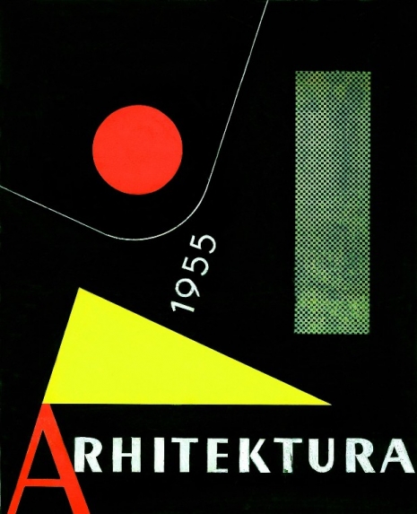 Aleksandar Srnec, Draft Cover Design for „Arhitektura“ Magazine, 1955, collage, tempera, cardboard, 300 x 242 mm, Marinko Sudac Collection