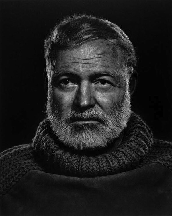 Ernest Hemingway, 1957 by Yousuf Karsh.